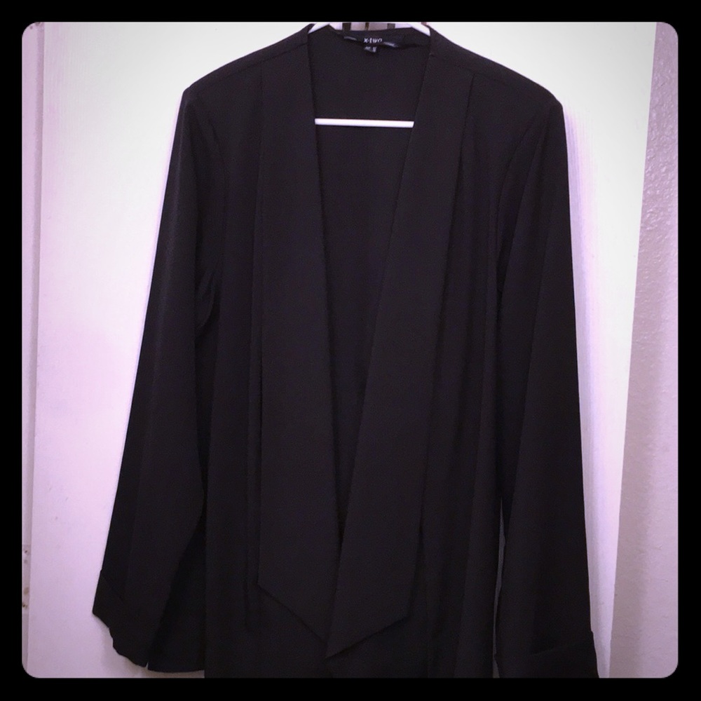 X-Two- Black - US 16 Structured Shoulder Blazer